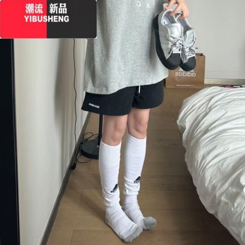 YIBUSHENG国潮牌字母高腰休闲裤女季宽松阔腿原宿风学院休闲百搭五分裤潮高清大图