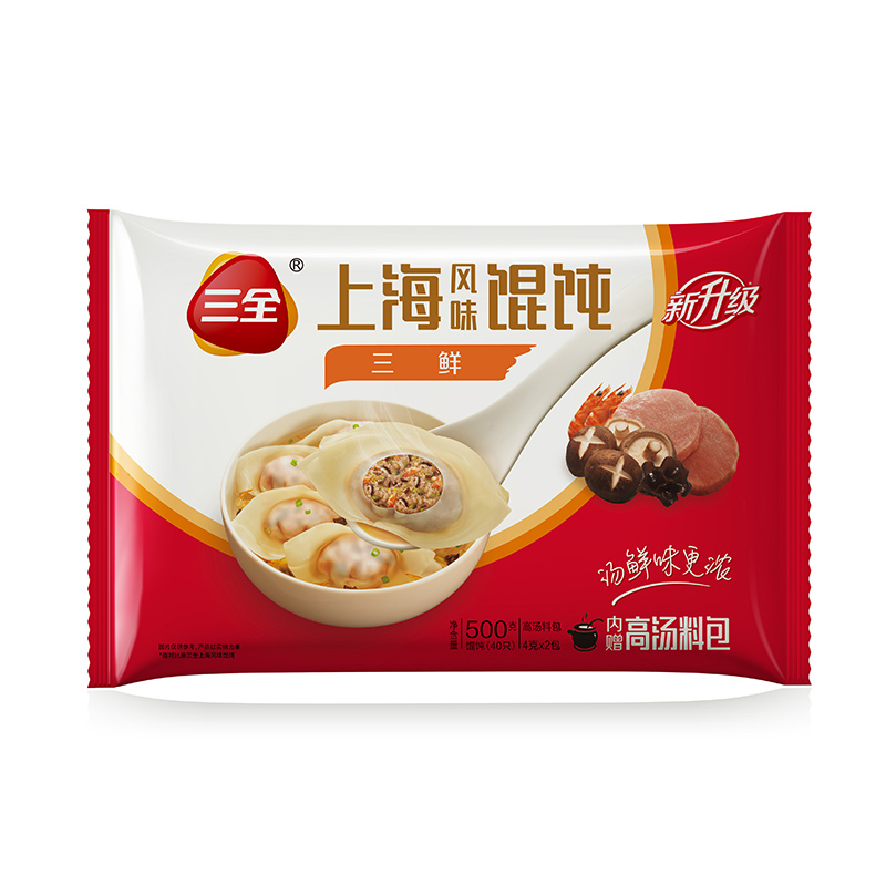 三全上海三鲜馄饨500g