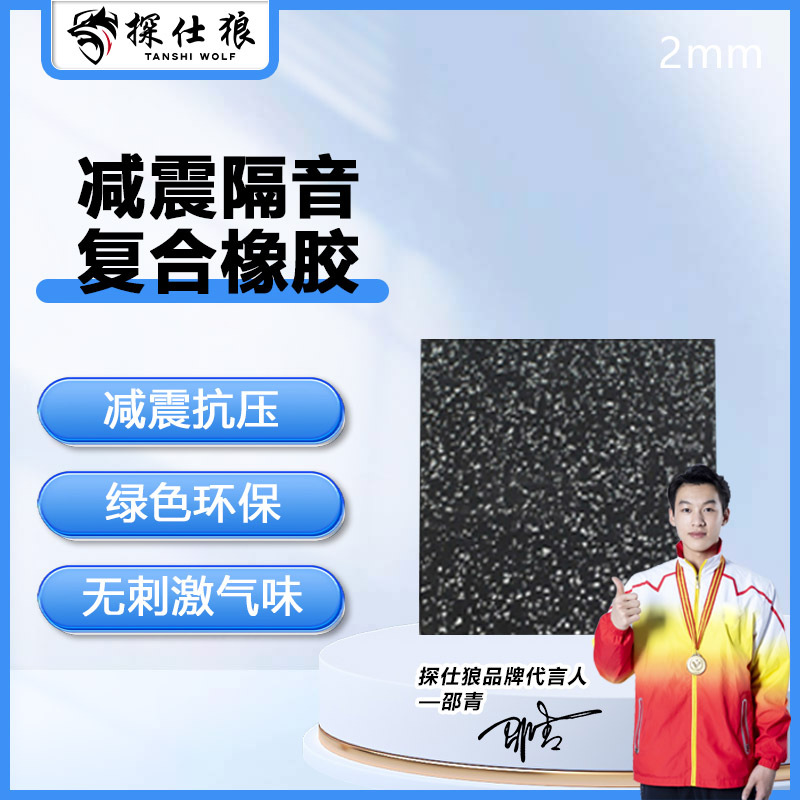 探仕狼 TSL-D5520-15健身房减震隔音高端复合橡胶地砖15%彩点