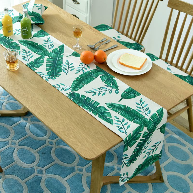 家柏饰(CORATED)现代简约风桌旗北欧棉麻小清新床尾巾电视柜鞋柜布茶几布艺 初夏 30*140cm图片