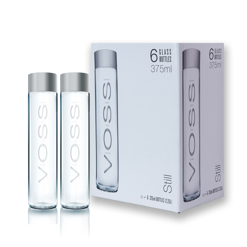 VOSS 芙丝饮用天然泉水(不含气)ST 375ml*6 玻璃瓶装 挪威进口饮用水
