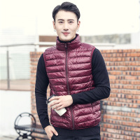 轻薄羽绒马甲男背心男装轻薄款羽绒服男士加大码 XXXXL 酒红