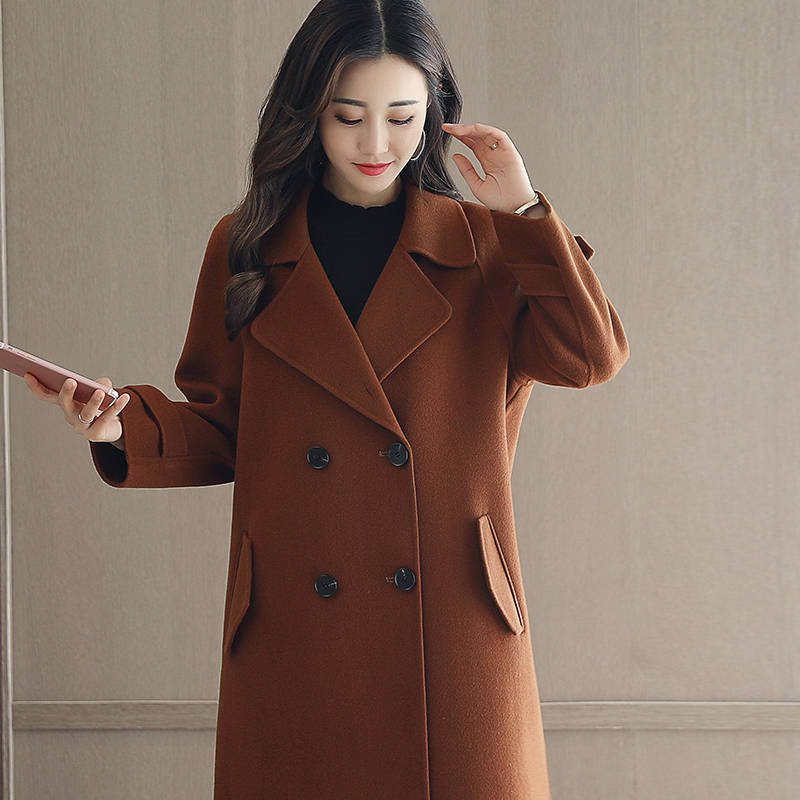 2017年新款女装 2018冬装厚泥子衣服中长款韩版离子毛呢外套大衣
