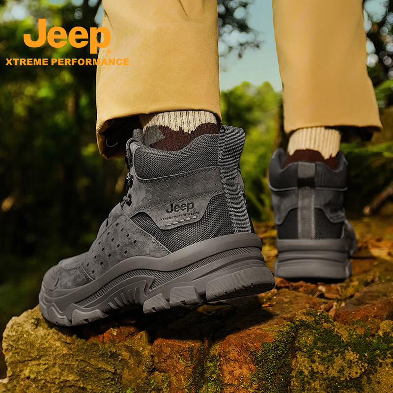 Jeep男式户外徒步靴P440911024 灰色41码高清大图