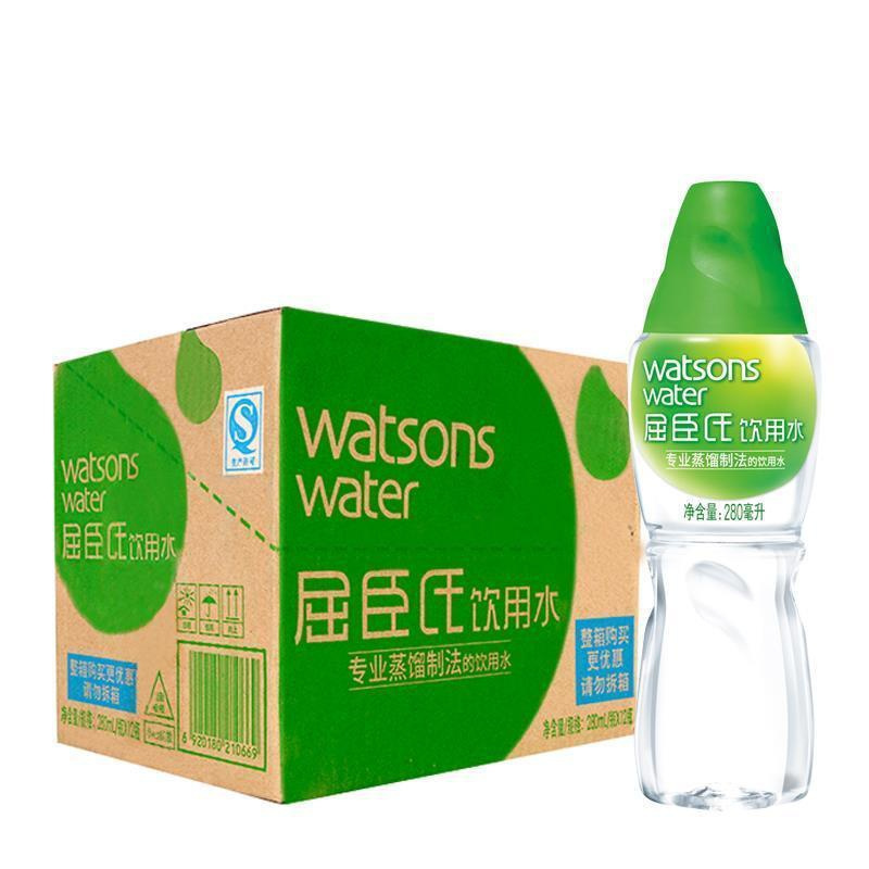 屈臣氏蒸馏水280ml*12瓶watsons屈臣氏专业蒸馏水 多省报价_参数_图片