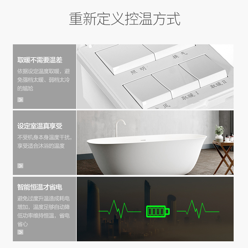 TCL集成吊顶嵌入式室内加热器卫生间浴室浴霸时尚多功能智能除湿干燥风暖取暖器排气扇led照明一体26Y5C/04