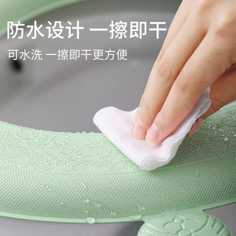 四季通用防水马桶坐垫夏天夏季家用厕所泡沫圈坐便套垫可水洗可擦-【1个装】灰色;双提手更卫生高清大图