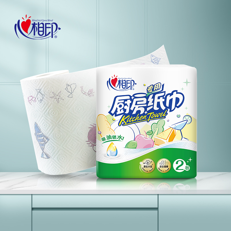 心相印厨房用纸吸油纸超强吸水纸厨房纸巾卷纸油炸擦油纸厨用纸卷 心相印KT102厨房卷纸2卷