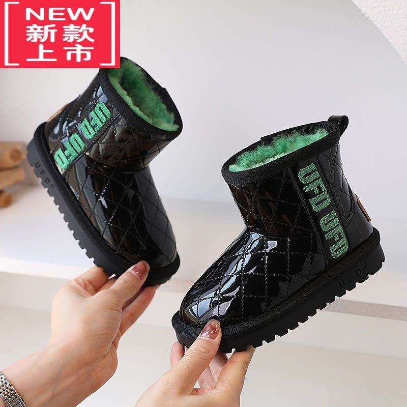 可莉允女童雪地靴2022新款冬季软底加厚保暖儿童棉鞋防水防滑中大童靴子图片