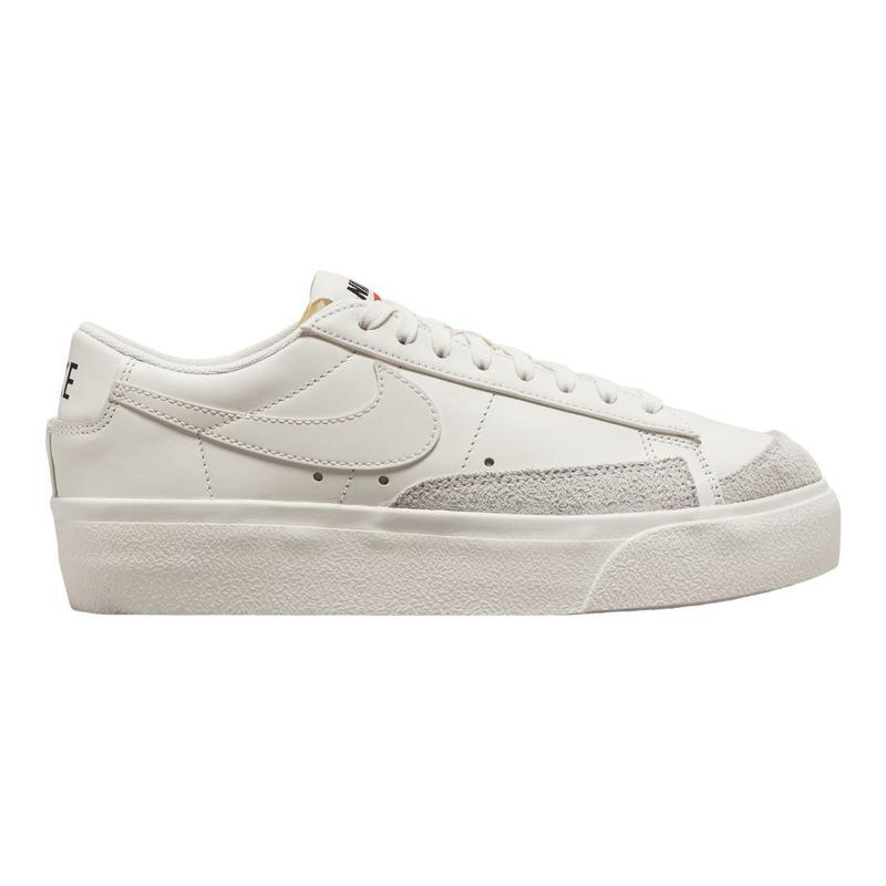 Nike Blazer Platform Low Sneakers In Triple White In Grey
