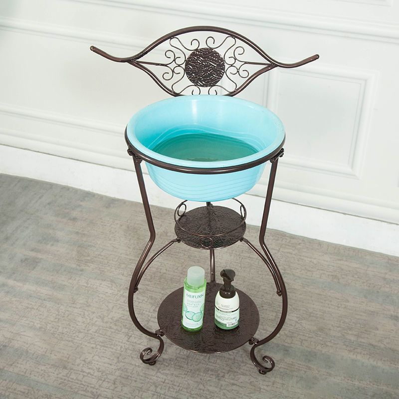 铁艺浴室架铁艺脸盆架洗脸架面盆架子毛巾架落地浴室卫浴摆件
