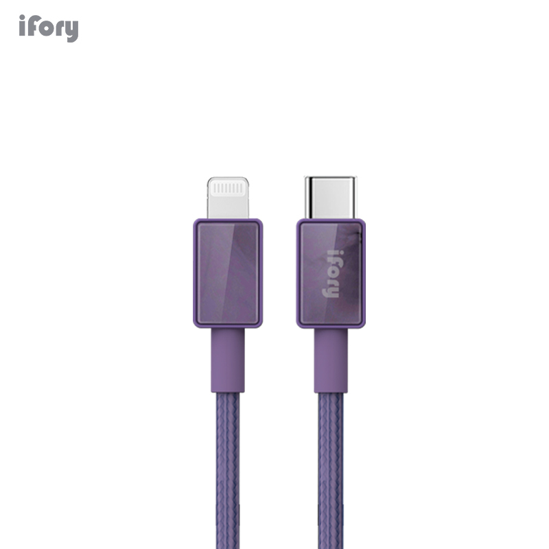 ifory安福瑞 MFi认证PD快充i支持苹果12phone11pro/x手机18W快充数据线 多色可选 星云紫0.9米