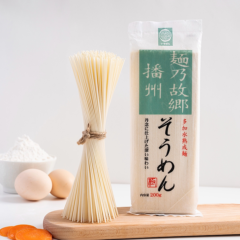 播州日本进口食品日式汤面细挂面200g