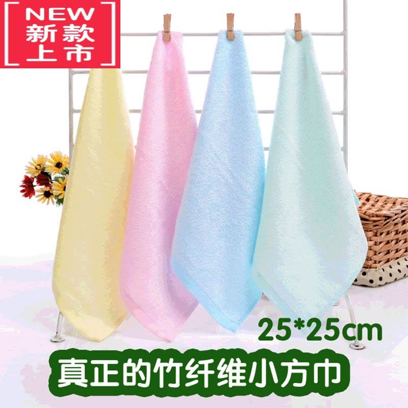 可莉允儿童毛巾竹纤维口水巾婴幼儿喂奶柔软吸水面巾女生洁面方巾图片