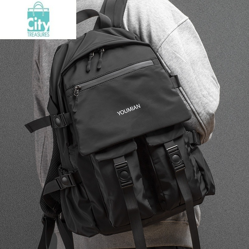 bangdou大容量书包男生初中生高中时尚潮流挂件六年级简约运动帅气