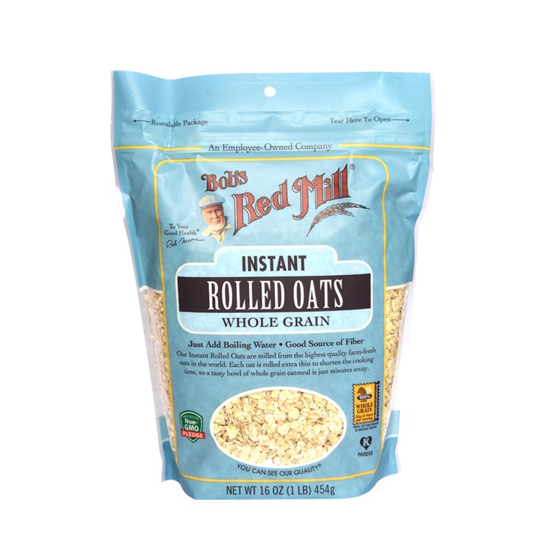 鲍勃红磨坊(Bob’sRedMill)早餐晚餐健身代餐食品即食无糖营养纯燕麦片原味免煮 454g*2袋