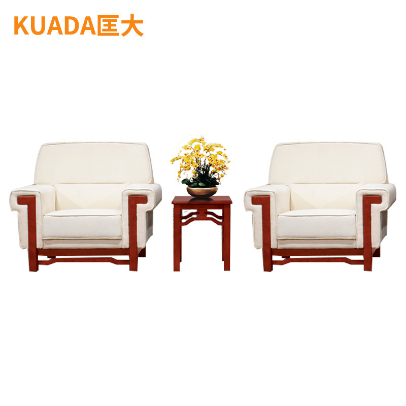 匡大布艺沙发商务办公接待沙发组合1+1+茶几KD-E3029-1高清大图