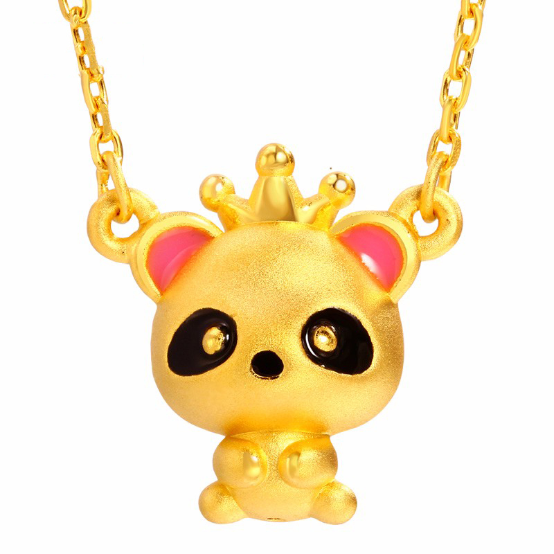 翠绿 黄金套链 精美小熊3D硬金足金999套链 金重约6.3-6.4g B08000090002