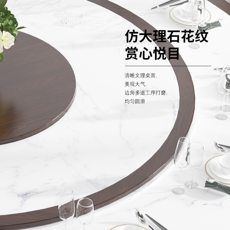 匡大 餐桌实木餐桌 圆餐桌2.2米手动餐桌KDT911高清大图