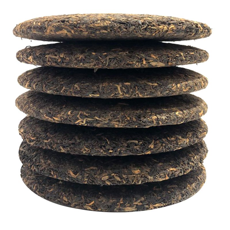 茗纳百川 云南七子饼茶3年陈古树普洱茶熟茶 饼茶特级勐海茶叶 天下共茗357克*7片整提2500g