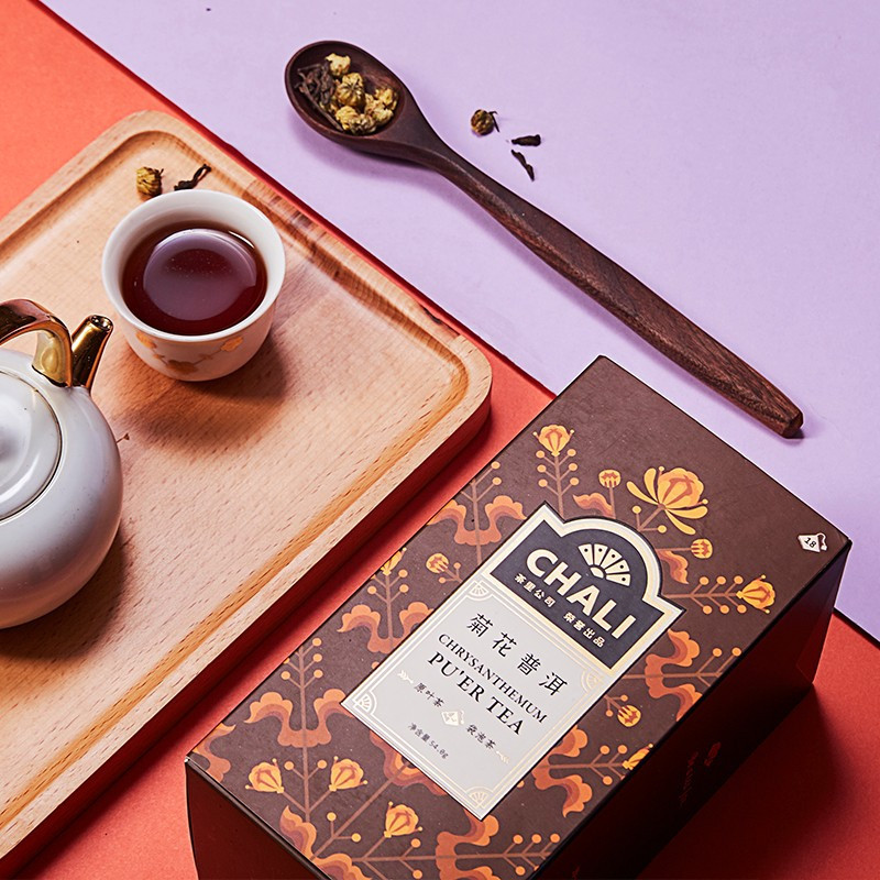 茶里 菊花普洱盒装54g(新品18包)高清大图