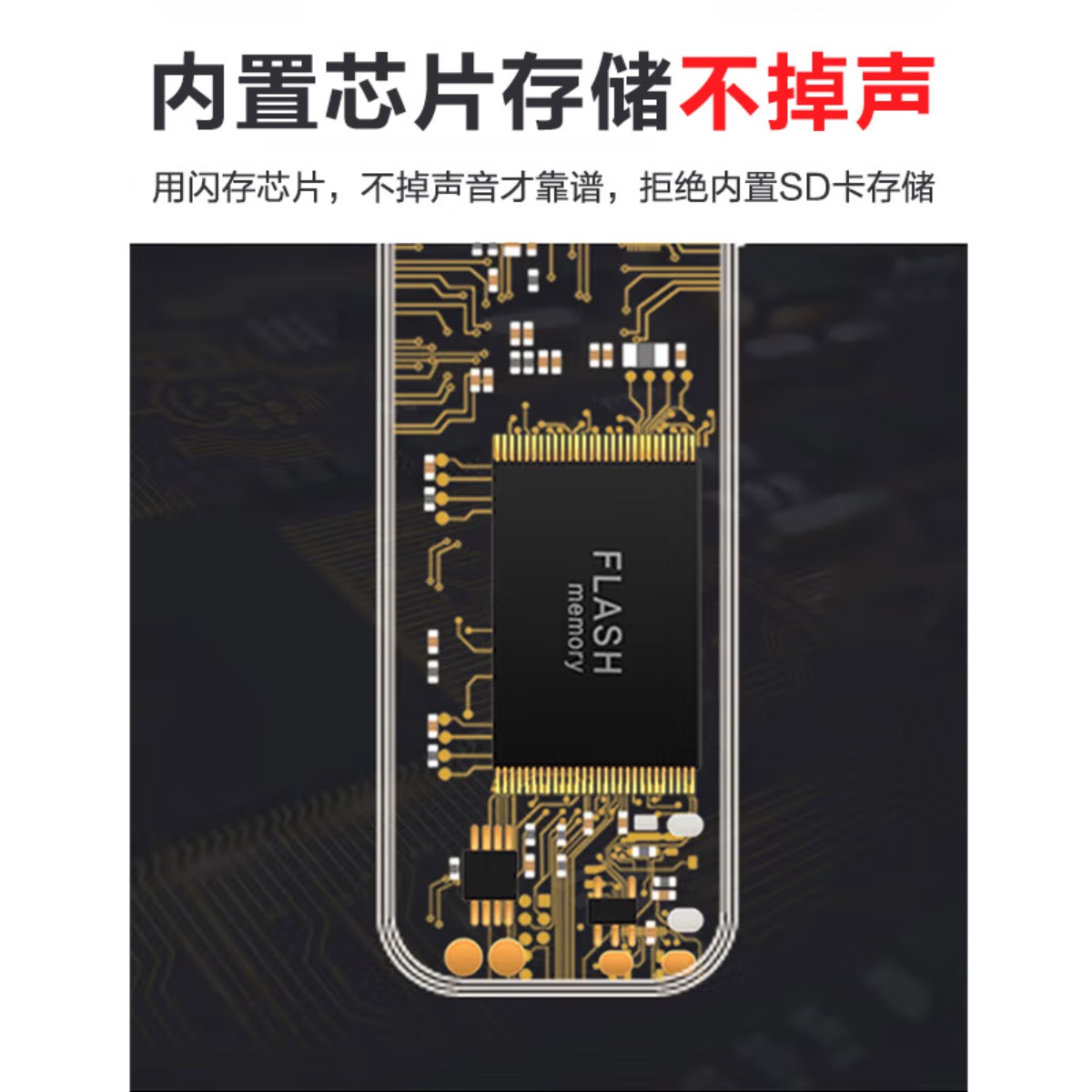 联想(Lenovo)录音笔B610 64G专业高清远距声控降噪 超长待机录音器学生学习商务采访会议培训高清大图