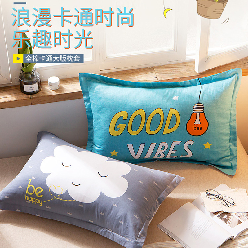枕套枕头套单人学生宿舍48x74枕芯套一对装春夏秋冬季