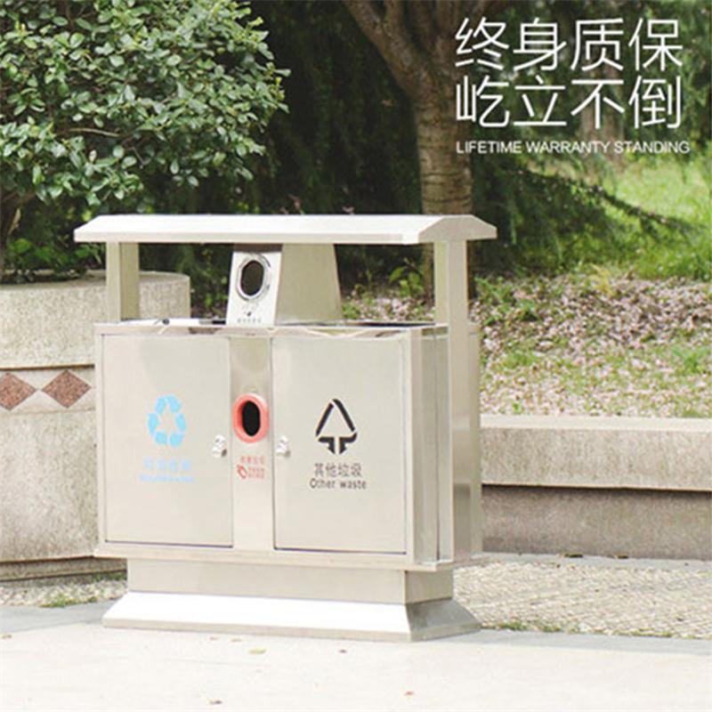 不锈钢户外垃圾桶果皮箱_市政物业公园街道分类垃圾箱室外环卫筒