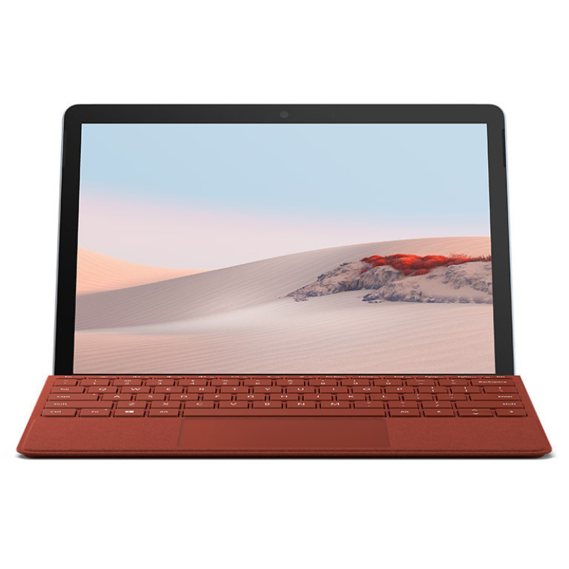 微软(Microsoft)Surface Go 2 10.5英寸二合一平板 奔腾金牌4425Y 8GB+128GB 亮铂金 波比红键盘 笔