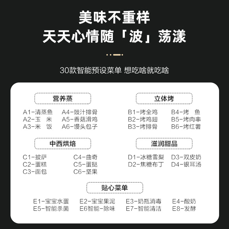 格兰仕微蒸烤一体机微波炉蒸烤箱一体家用变频光波炉智能蒸箱D10Q28MSXLRIIV-Q5B(S0)
