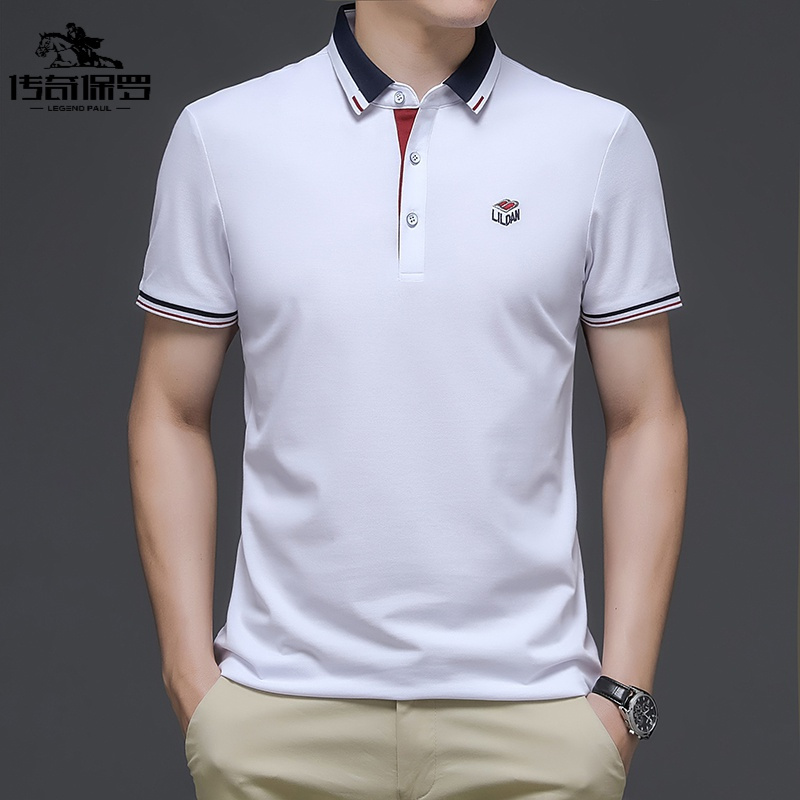 传奇保罗chuanqibaoluo夏季新款男士保罗polo衫商务休闲翻领短袖t恤