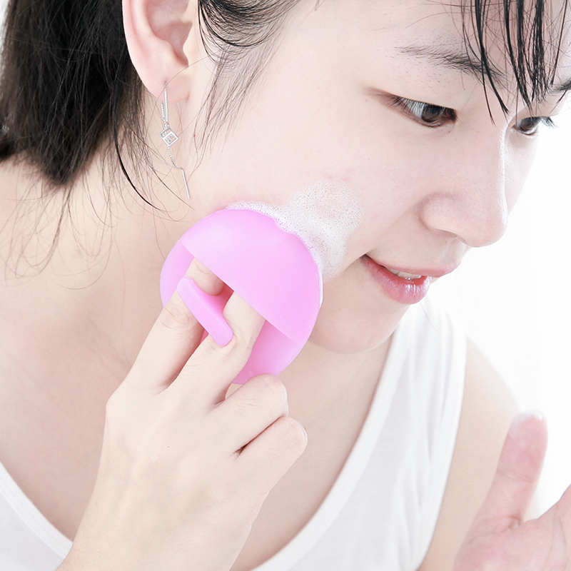 手动硅胶洗脸刷毛孔清洁洗脸洛滑去角质洁面刷绿色