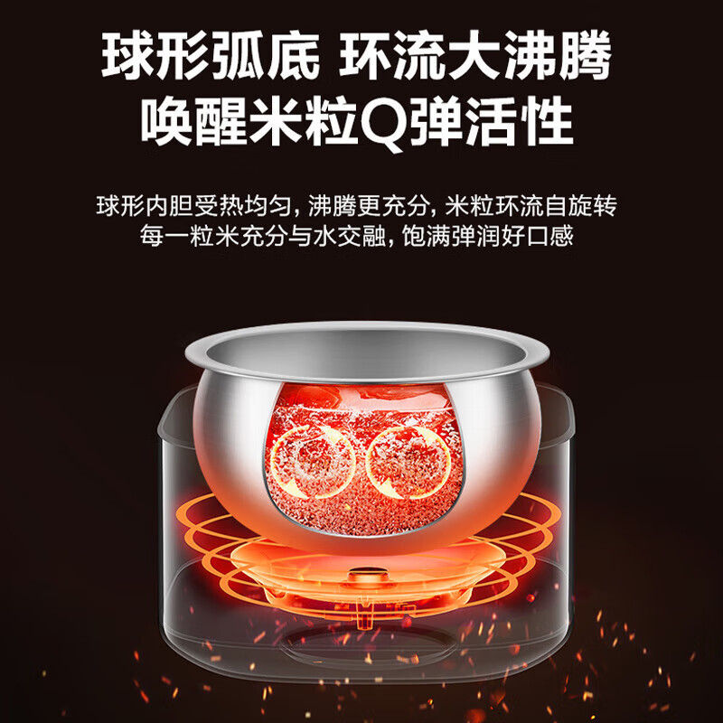 苏泊尔(SUPOR)电饭煲IH加热4L米汤分离0涂层电饭锅多功能3-4个人不锈钢球釜内胆柴火饭SF40HC1904高清大图