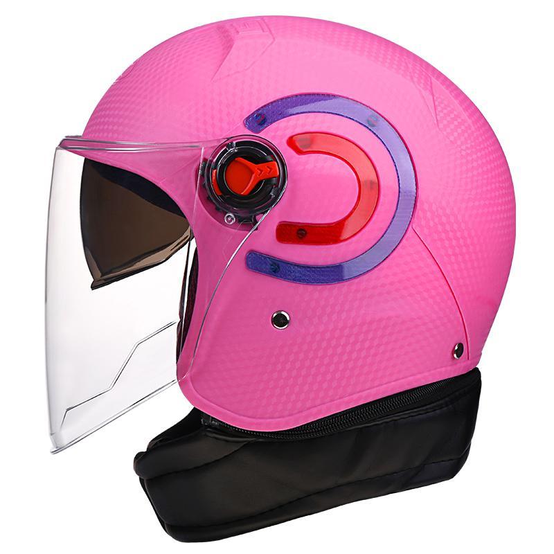 电动车头盔电瓶车女冬天头灰盔男冬季半盔四季通用防晒骑车安全帽