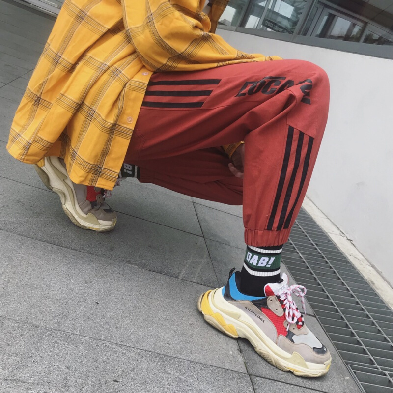 裤子女学生宽松ulzzang百搭哈伦原宿bf风情侣显瘦运动裤嘻哈裤子