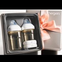 新加坡原装进口Hegen幼儿婴儿多功能PPSU奶瓶礼盒一大一小储存盖热款礼盒宽口径