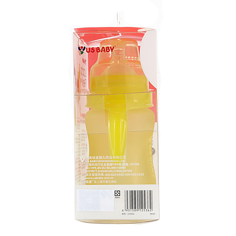 优生真母感硅胶特护玻璃手把吸管奶瓶宽口240ml-U10515