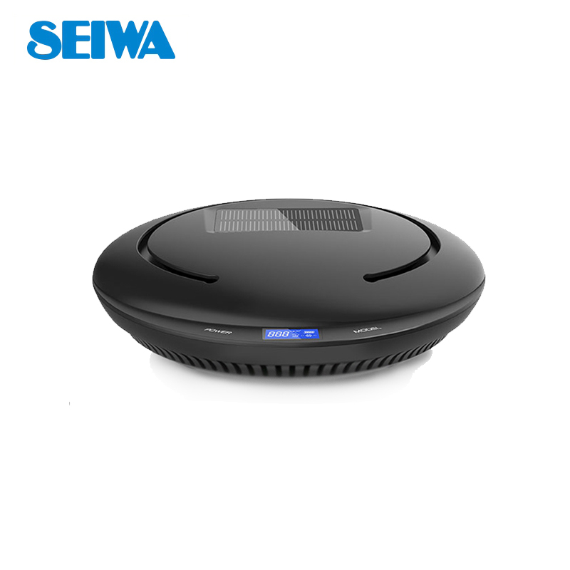 日本seiwa太阳能车载空气净化器Q7 智能车用净化器负离子除甲醛pm2.5 汽车用品