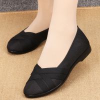 新款老北京布鞋女单鞋黑色百搭女鞋休闲舒适防滑透气妈妈鞋工作鞋 黑色 35
