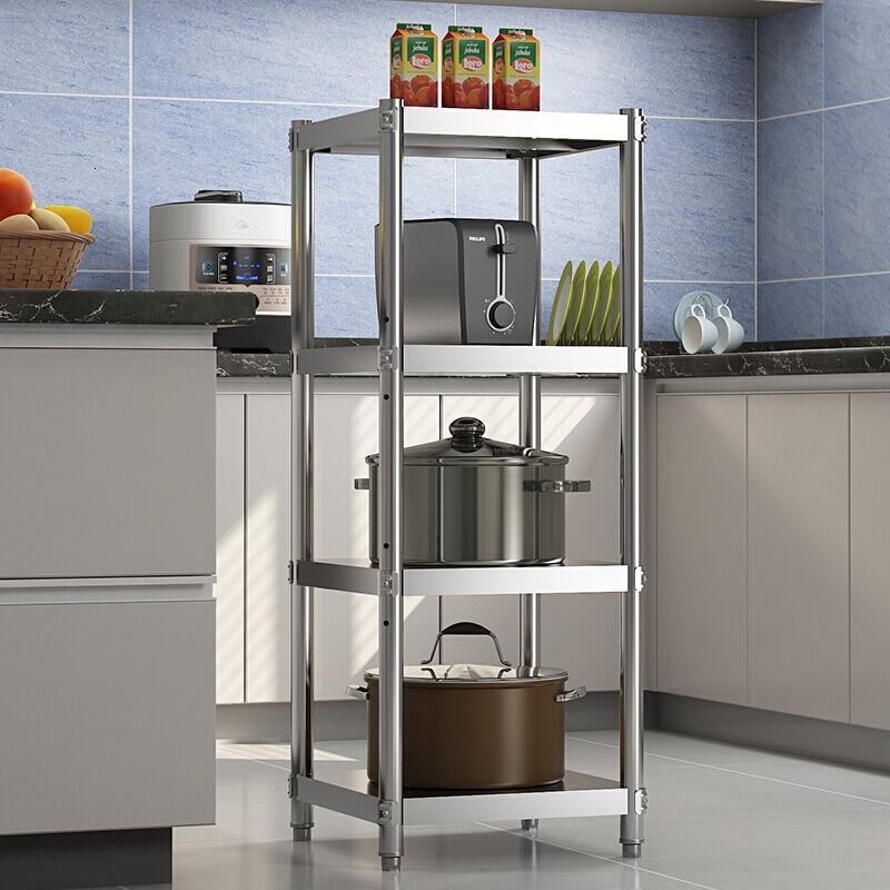 诺必隆厨房货架搁物架小货架家用货架杂物架不锈钢置物架厨房正方形