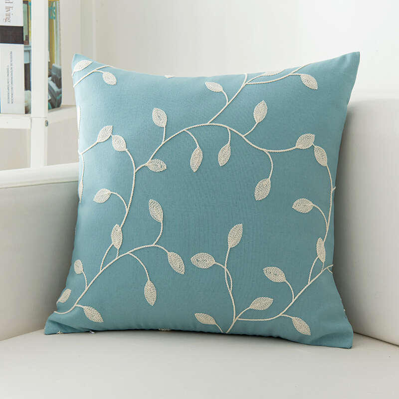 十字绣抱枕棉麻刺绣现代沙靠垫田园风亚麻大靠枕套60x60