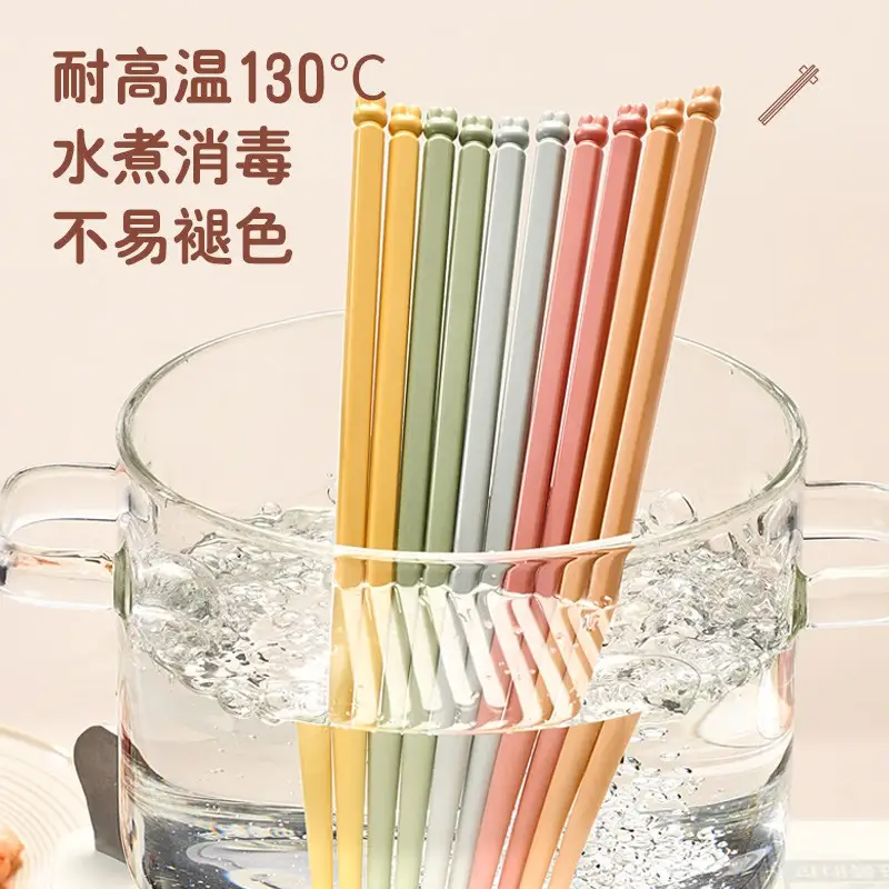 康巴赫吉兔五色分食合金筷(5双装)KH-JKJT01高清大图