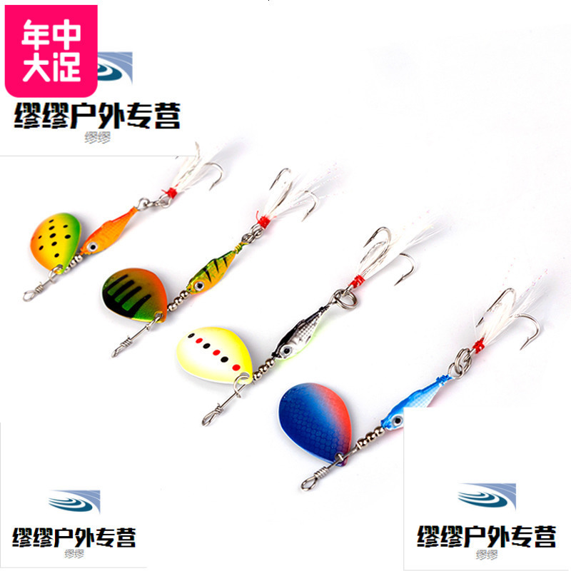 美国纯钓Pure fishing阿布士兵旋转路亚亮片马口翘嘴鲈鱼假饵亮 黄白色7克