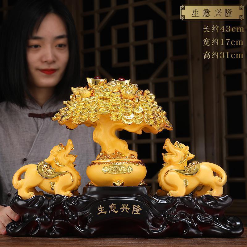 美帮汇发财树装饰品貔貅摆件一对大号 摆件开业礼品高清大图