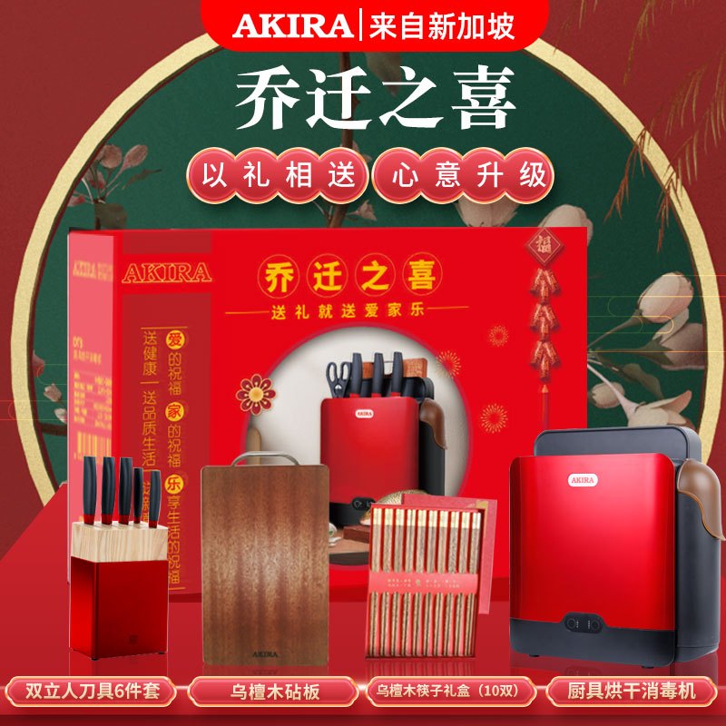 爱家乐(AKIRA) DT8 厨具消毒柜餐具消毒机 乔迁之喜礼盒 智能消毒刀架烘干机刀具消毒器家用小型紫外线刀筷架