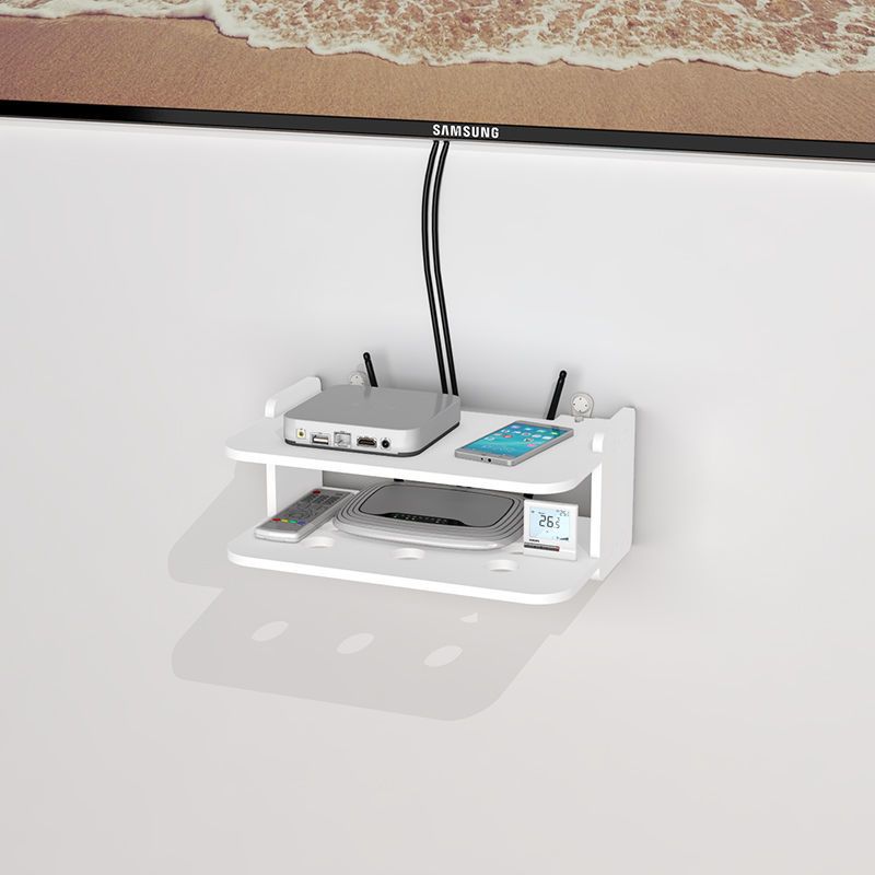 路由器置物架卧室放wifi收纳盒架免打孔壁挂式墙上客厅电视机顶盒30