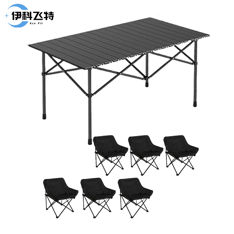 伊科飞特户外桌椅 户外桌椅套装1200*550*500mm+椅子*6套