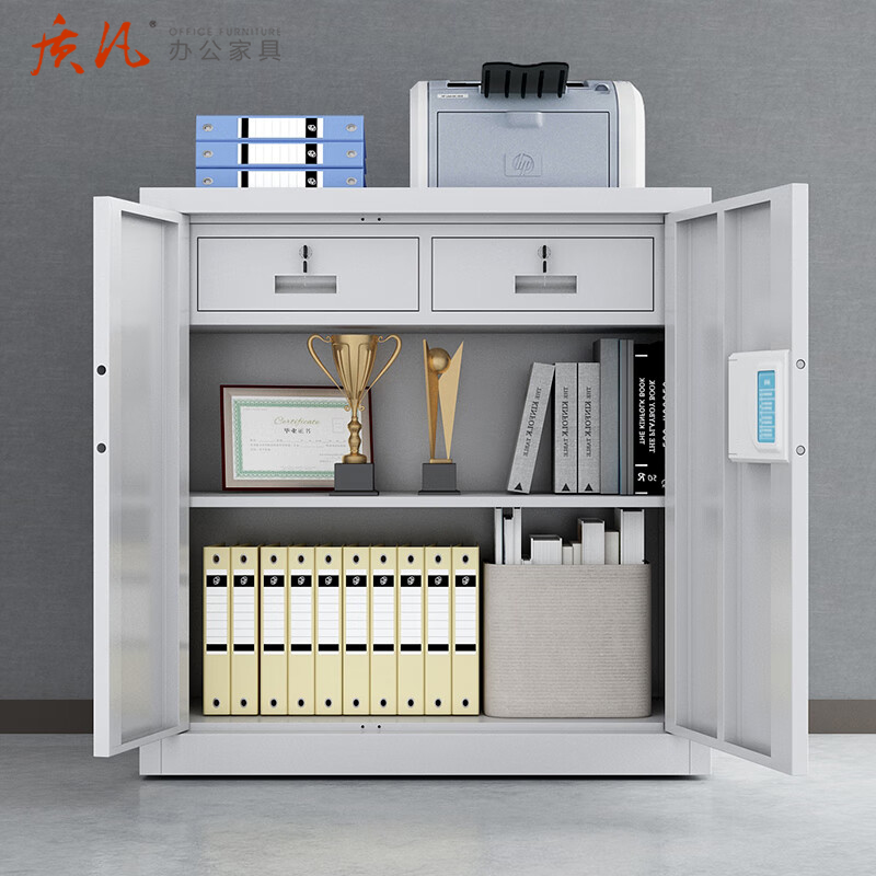 质凡 保密柜单节柜带抽电子密码锁 /ZF-BMG034/970*420*900mm(厚度0.8mm)高清大图