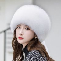 举翼王子冬季女士护耳保暖皮草帽子整皮狐狸毛三尾巴流苏蒙古帽 白狐 S（54-56cm）