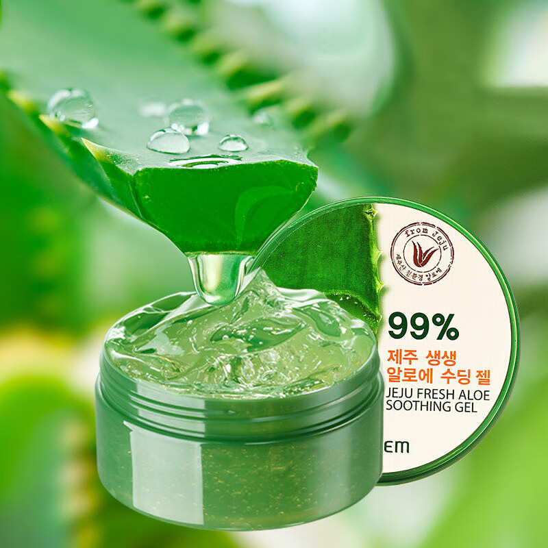 得鲜(the saem)芦荟胶凝胶韩国舒缓补水保湿肌肤呵护300ml/盒男女通用